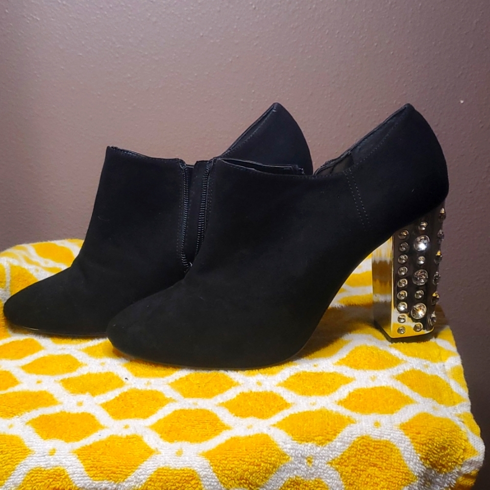 I. Miller Black Crystal Heeled bootie